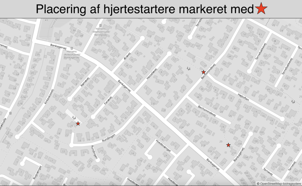 Kort over hjertestartere